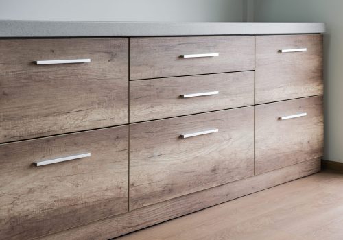 Wooden,Kitchen,Drawers,With,Silver,Handles